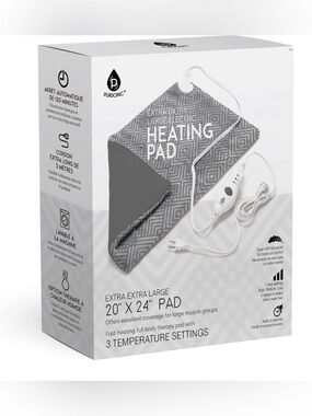 Gray Extra Large Electric Heating Pad - 20" x 24"